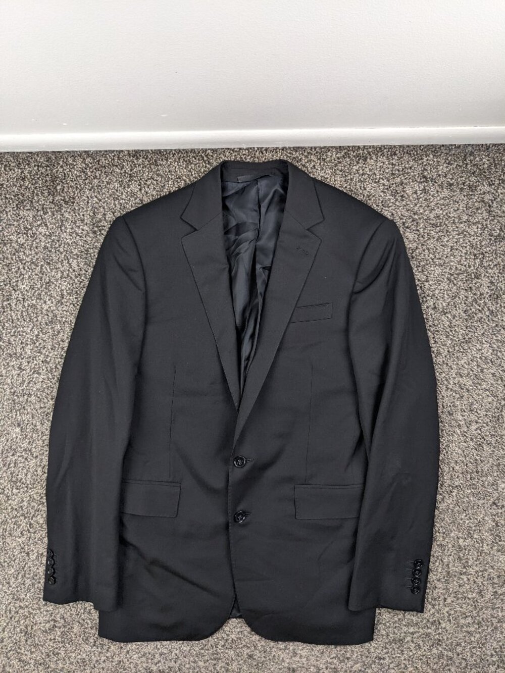 Ralph Lauren Black Label Sport Coat Wool 38R Black Surgeon Cuffs Italy Made